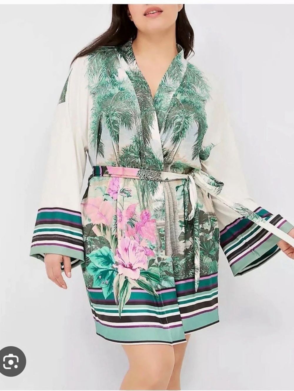 Cacique Printed Wrap Robe